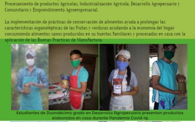 Estudiantes del IGTC Salomón Sorto Zelaya, miembro de la RED ITC realizan Procesamiento de Productos Agrícola